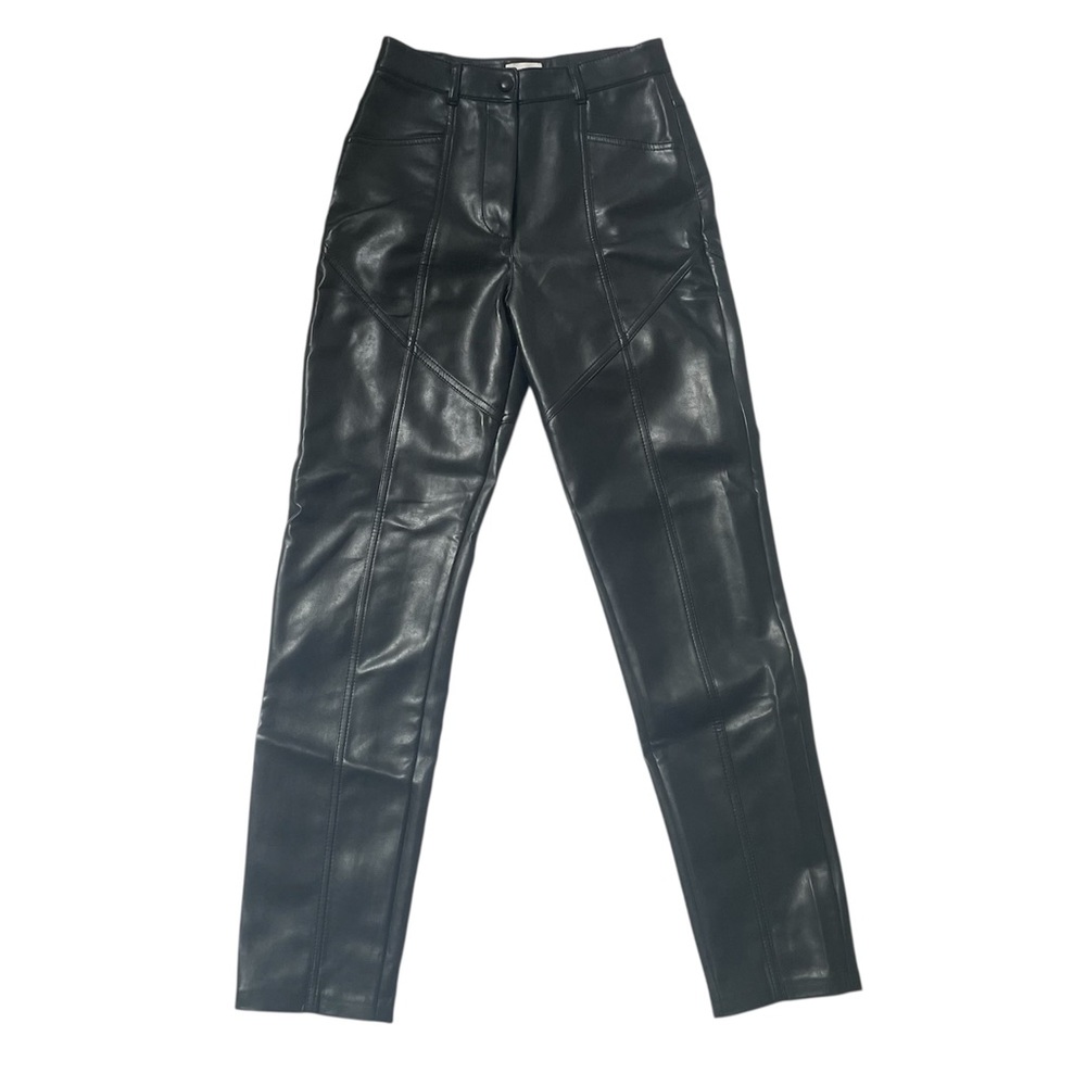 Aritzia Wilfred black faux leather high waisted pants size 0